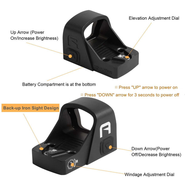 A17 RMS / RMSc Micro Green Dot Sight for Sub-compact Pistol 2 MOA