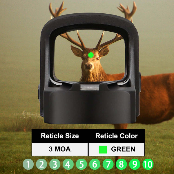 GOWUTAR HHC17G 3 MOA Micro RMSc Green Dot Sight for Compact & Subcompact Pistols Shake Awake Reflex Sights