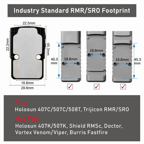 A20C RMR Footprint Multiple Reticles Red Dot Sight 2 MOA Dot 38 MOA Circle Pistol Reflex Sight