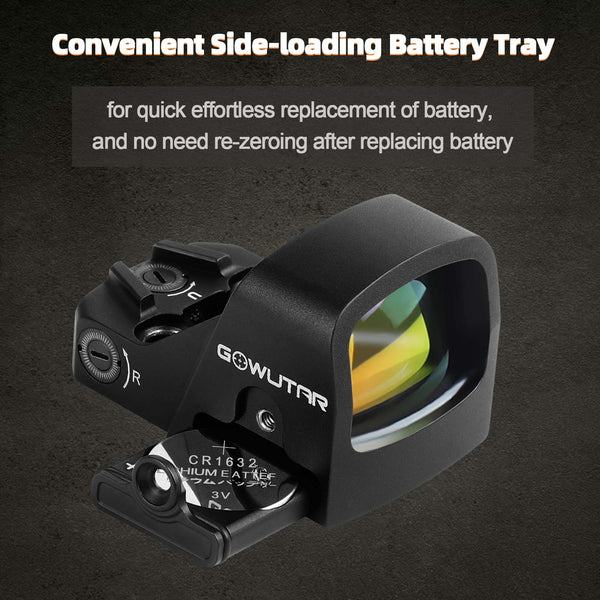 GOWUTAR HHC17C Multiple Reticles Red Dot Sight for RMSc Footprint 3 MOA Dot 46 MOA Circle Micro Pistol Optic