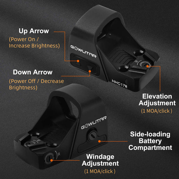 GOWUTAR HHC17R 3 MOA Micro RMSc Red Dot Sight Side-Battery Tray Reflex Sight for 407k/507k Footprint